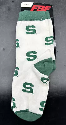 1 Pair Michigan State University Spartans Socks Size Child 8-13 • $10.99