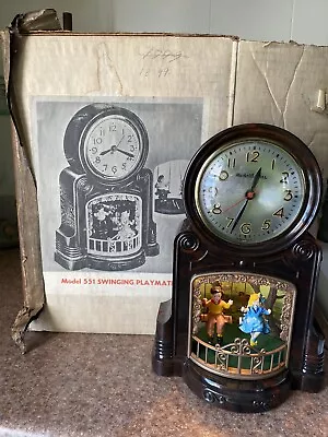 VTG 1950s Master Crafters Swinging Playmates Light Up Clock Model 551 MCM • $175