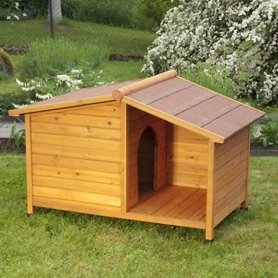 Wooden Dog Kennel Outdoor Indoor Winter Pet House Shelter Weather Proof Den - S • £138.90