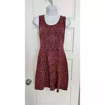 Athleta Dress Size S Burgundy Print Shayla Tank Style Sleeveless Sheath • $30