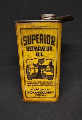 Vintage Superior Cream Separator Oil  Advertising Can Sign Galena IL DeLaval Old • $145