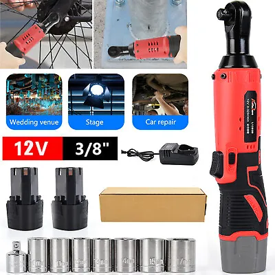 12V Cordless Electric Ratchet Wrench 3/8  Impact Power Tool Battery Plug Charge • $44.99