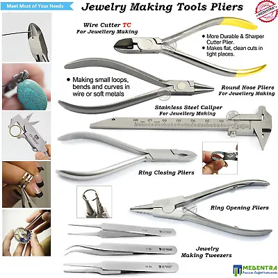 £14.33 • Buy Jewelry Making Tools Sets Wire Trims Wire-Wrapping Looping Pliers Tweezers New