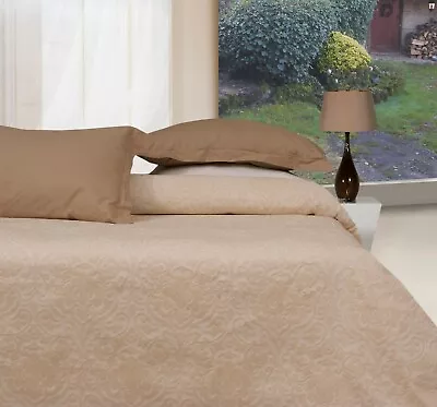 Cotton Rich Bedspread Throw In Natural Ecru Single Bed Size 190cm X 260cm • £22.99