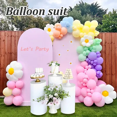 163Pcs Daisy Balloon Garland Arch Kit With White Daisy Flower Reusable  • £12.49