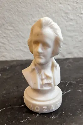 Classical Composer Mozart - Mini Bust Statue - 4.25” Tall - Plastic • $8