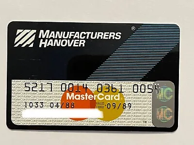 MANUFACTURERS HANOVER MasterCard Expired 1989 UNSIGNED Vintage • $16.14