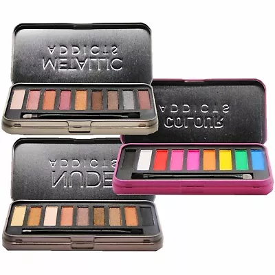 Saffron Addicts Eyeshadow Palette Tin With Brush Girls Xmas Gift Stocking Filler • £3.99