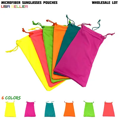 24-120 WHOLESALE LOT MicroFiber SUN GLASSES Soft Carrying Case Pouch Bag Sleeve • $13.95