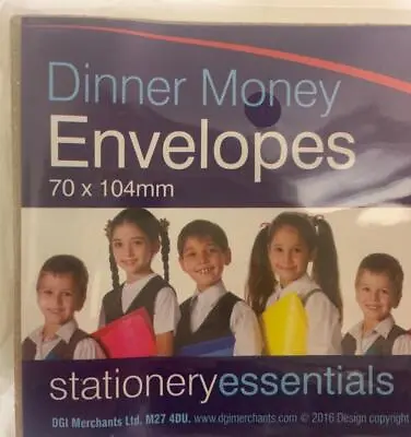 School Dinner Money Envelopes 70 X 104 Mm Small Money Bags Wages Coin Petty Cash • £2.99
