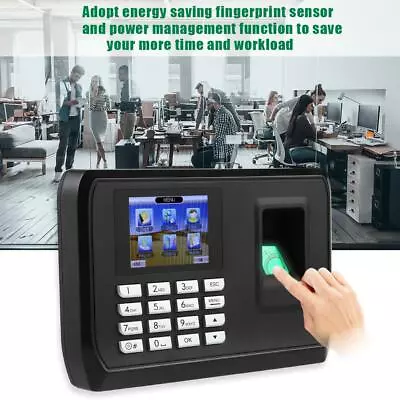 £44.29 • Buy 2.4in Biometric Fingerprint Password Office Attendence Machine Time Clock Card