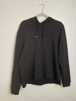 H&M Hoodie Mens Size Large Black Pullover Textured Pattern Casual Comfy • $13.50