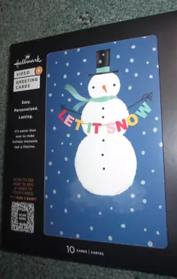 Hallmark Video Christmas Greeting Cards Box Of 10 Snowman Let It Snow • $10