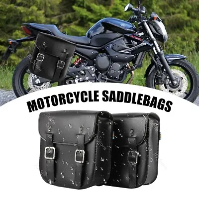 2x PU Motorcycle Side Bag Saddlebag For Yamaha Virago XV 250 500 535 700 750 920 • $62.45