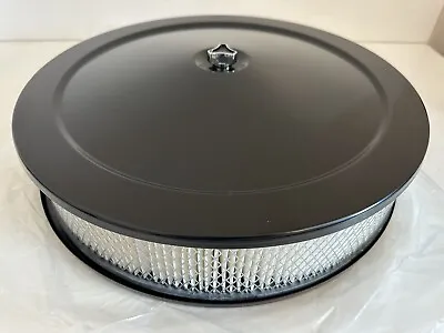 14 X3  Black Round Air Cleaner Assembly Recessed Base Paper Filter Chevy Ford • $42.99