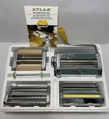 Marcato Atlas Pasta Maker Set Model 150 Deluxe Hand Crank Machine Italy EXTRAS • $159