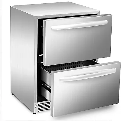 24in Under Counter Refrigerator Indoor And Outdoor Double Drawer Fridge • $1349.99