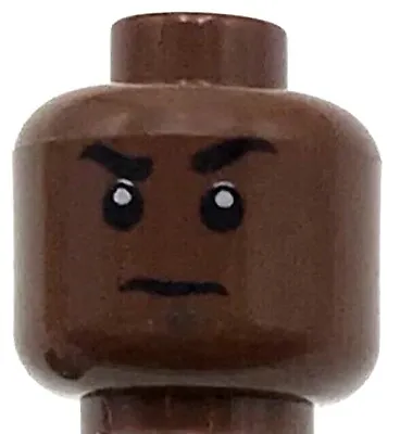 Lego New Reddish Brown Minifigure Head Dual Sided Black Eyebrows Scowling Teeth • $1.99