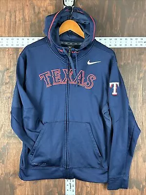 Texas Rangers Nike MLB Therma-Fit Full Zip Hoodie Blue Red White RWB Mens Small • $45