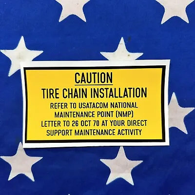 M35a2 M818 M543 Military M38a1 Tire Chain Installation Decal • $6