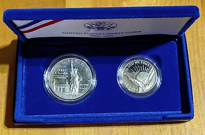 1886 -1986 US Liberty Coins Ellis Island 90% Silver Dollar Clad Half Proof Set • $9.95