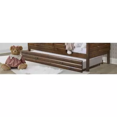 Log Cabin Trundle Rustic Walnut & Rustic Silver • $198.64