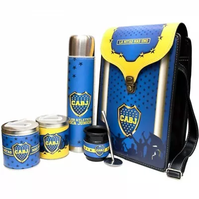 854B Boca Juniors New Set Yerba Mate Kit Containers Gourd Bombilla Thermos Bag • $74.90