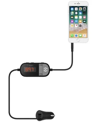 Belkin TuneCast In-Car 3.5mm To FM Transmitter With Clearcan USB Charging • $18.95