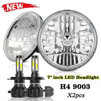 Pair 7  Inch Round LED Headlights Hi/Lo Beam Sealed For Ford Deluxe 1939-1951 • $126.99