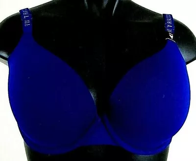Victoria's Secret 34DD Cobalt Blue Full Coverage Bra T Shirt Push Logo 34 DD New • $37.39