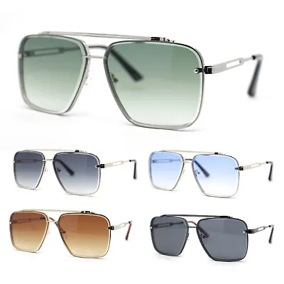 Mens Classic Mobster Rimless Metal Frame Rectangle Mafia Sunglasses • $14.95