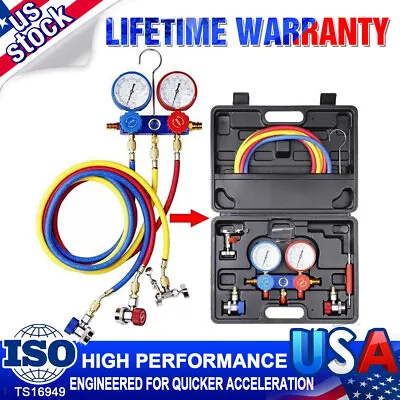 HVAC A/C Air Conditioning AC Diagnostic Manifold Gauge Set Professional Tool Kit • $49.59