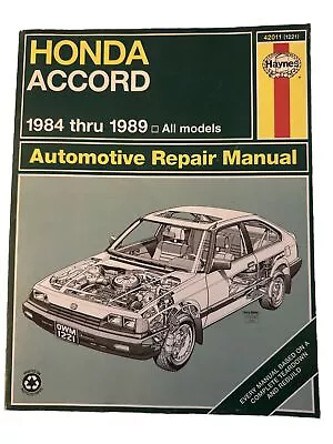 Haynes Repair Manual 42011 Honda Accord 1984-1989 All Models • $7