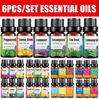 $4.99 • Buy 6x10ml Essential Oils Set Pure & Nature Therapeutic Grade Oil For Diffuser Aroma