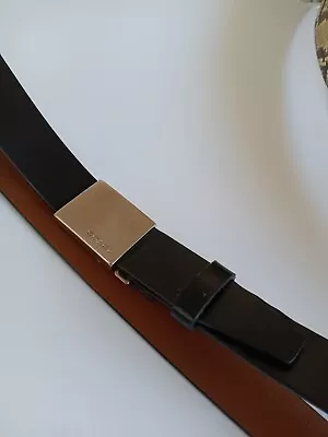  COACH  Signature Leather Belt Silver Tone Buckle Brown  Sz 32  • $40