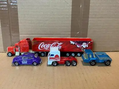 Vintage Cadbury VW Beetle DAF 3300 Space Cab Matchbox Skip Lorry Coca Cola Lorry • £5.95