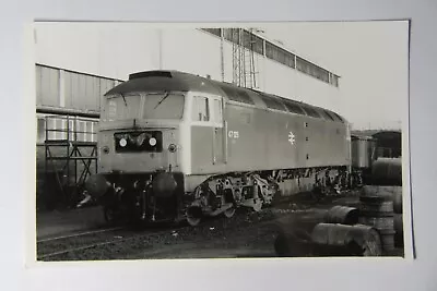 RWY1064 - 1975 Locomotive 47125 LANDORE Railway Yard  - Real Photo • £4.99