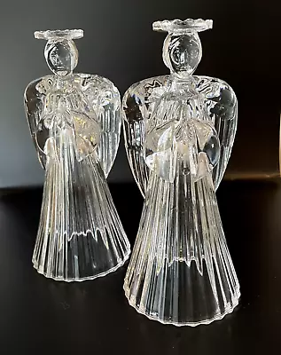 Mikasa Angel Candle Holders Leaded Glass Crystal 7  Tall Set Of Two • $20.80