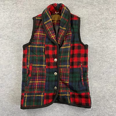 Vintage Woolrich Vest Small Patchwork Country Tribe Plaid Western USA Made Mens • $28.88