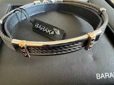 NEW BARAKA Men's Bracelet 18k Rose Gold Black Diamonds Steel Black Pvd BR31251  • $689