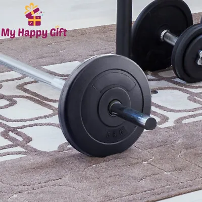 $25.03 • Buy 2 X 5KG Barbell Weight Plates Standard Home Gym Press Fitness Exercise Rubber