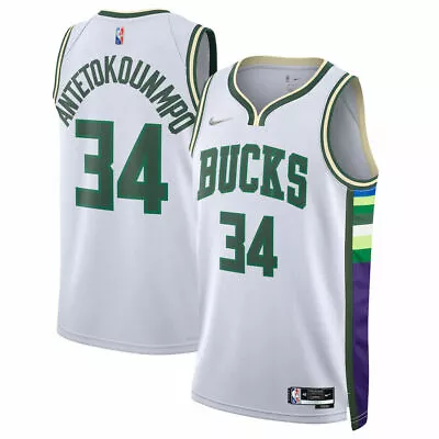 2021/22 Nike NBA Bucks Jersey Swingman Antetokounmpo City Edition New W/Tags  • $89.99