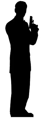 SECRET AGENT James Bond SILHOUETTE STYLE CARDBOARD CUTOUT Great For Spy Party • £27.99