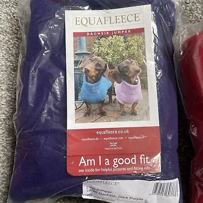 2 X Equafleece Dog Jumper Miniature Dachshund Purple ~ 18/20 Dachsie Long Sleeve • £38