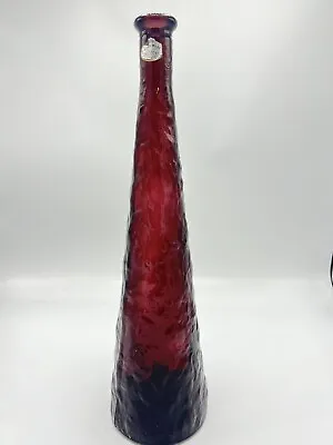 Guilderaft Italy Amethyst Empoli Murano Glass Decanter Genie Bottle Mid Century • $85