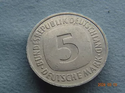 1992 F  Germany  5 Deutsche Mark Coin  ✅ VF - XF • $1