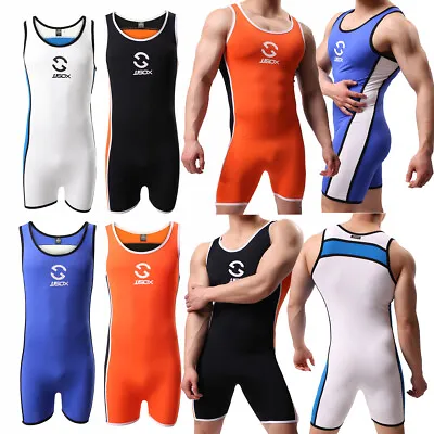 £20.15 • Buy Sexy Mens Undershirts Leotard Fitness Wrestling Singlet Bodysuits Sport Bodywear