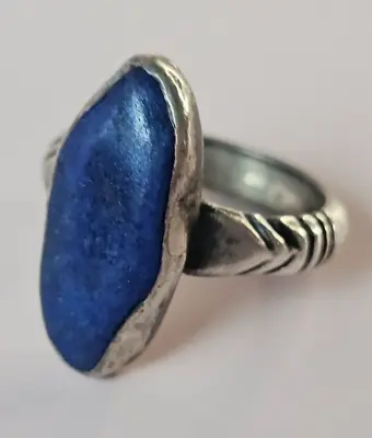 Sterling Silver Ring Lapis Lazuli Ring Handmade 5.4gms Sz7 • $40