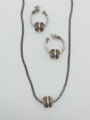 Metropolitan Museum Of Art MMA Sterling Silver & 18K Gold Necklace & Earring Set • $249.95