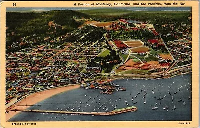 Postcard CA Monterey Portion Of Monterey & The Presidio Vintage J38 • $2.50